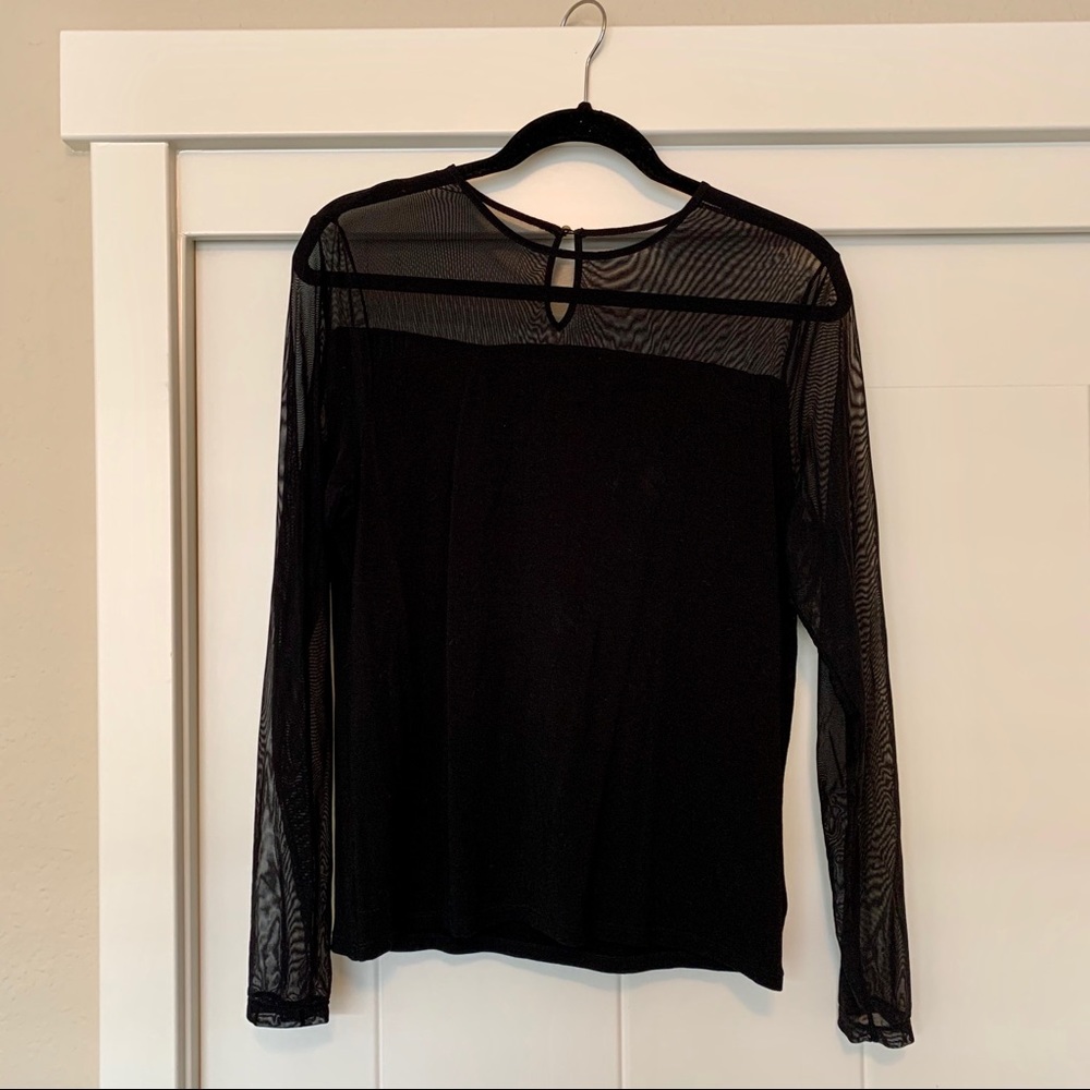 Women’s Ralph Lauren Black Mesh Long Sleeved Shirt